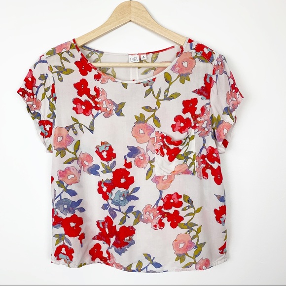 bp Tops - BP Nordstrom’s floral top white red size M